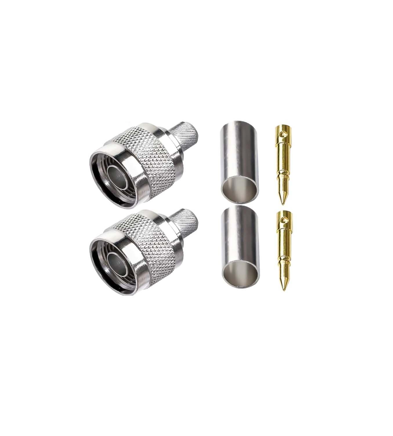 N Male Crimp Connector N Type Plug Adapter for Cable HLF-400 and LMR-400 Low Loss High Frequency RF Coaxial Connector (Pack of 2)-image-24