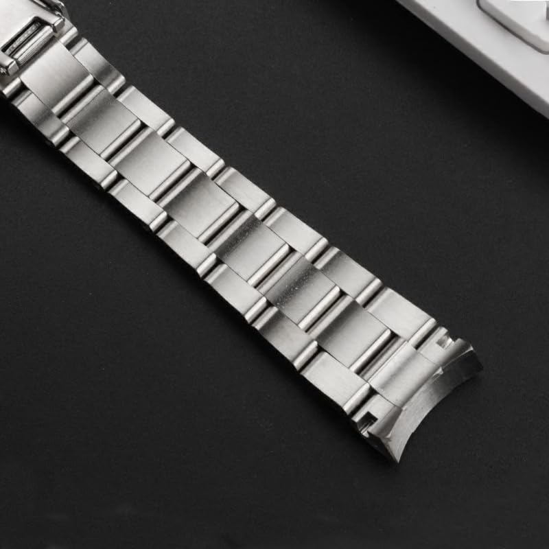 20mm Solid Stainless Steel Watch Chain Suitable Fit For Rolex Black Green Water Ghost Submariner Curved End Folding Buckle Watchband