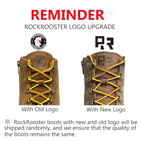 ROCKROOSTER Magnolia 6" Side-Zipper Wedge Boots for Men, Lightweight Soft Moc Toe Motorcycle Boots SAP309-Brown, SAP309BK-Black, SAP310-Black4