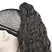 Wiginway Long Claw Ponytail Hair Extension One Piece Cute Clip in on Ponytail Jaw/Claw Synthetic Deep Wave(Mdium Brown)