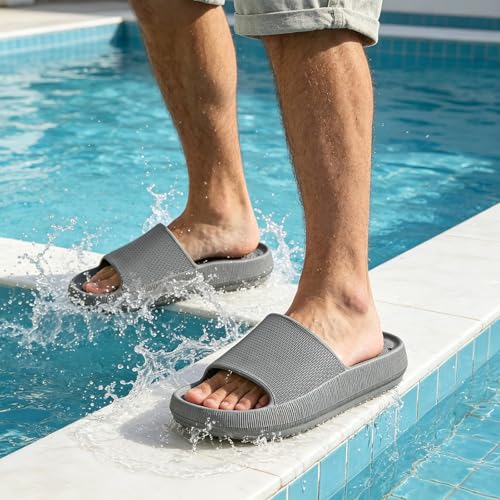 Image of Unisex Arch Support Shower Shoes with Drain Holes Slides