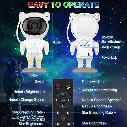 Astronauten Sterrenhemel Led Galaxy Starry Projector, LINISME LED Sterrenprojectorlamp Kinderen Nachtlampje Met… - Afbeelding 6