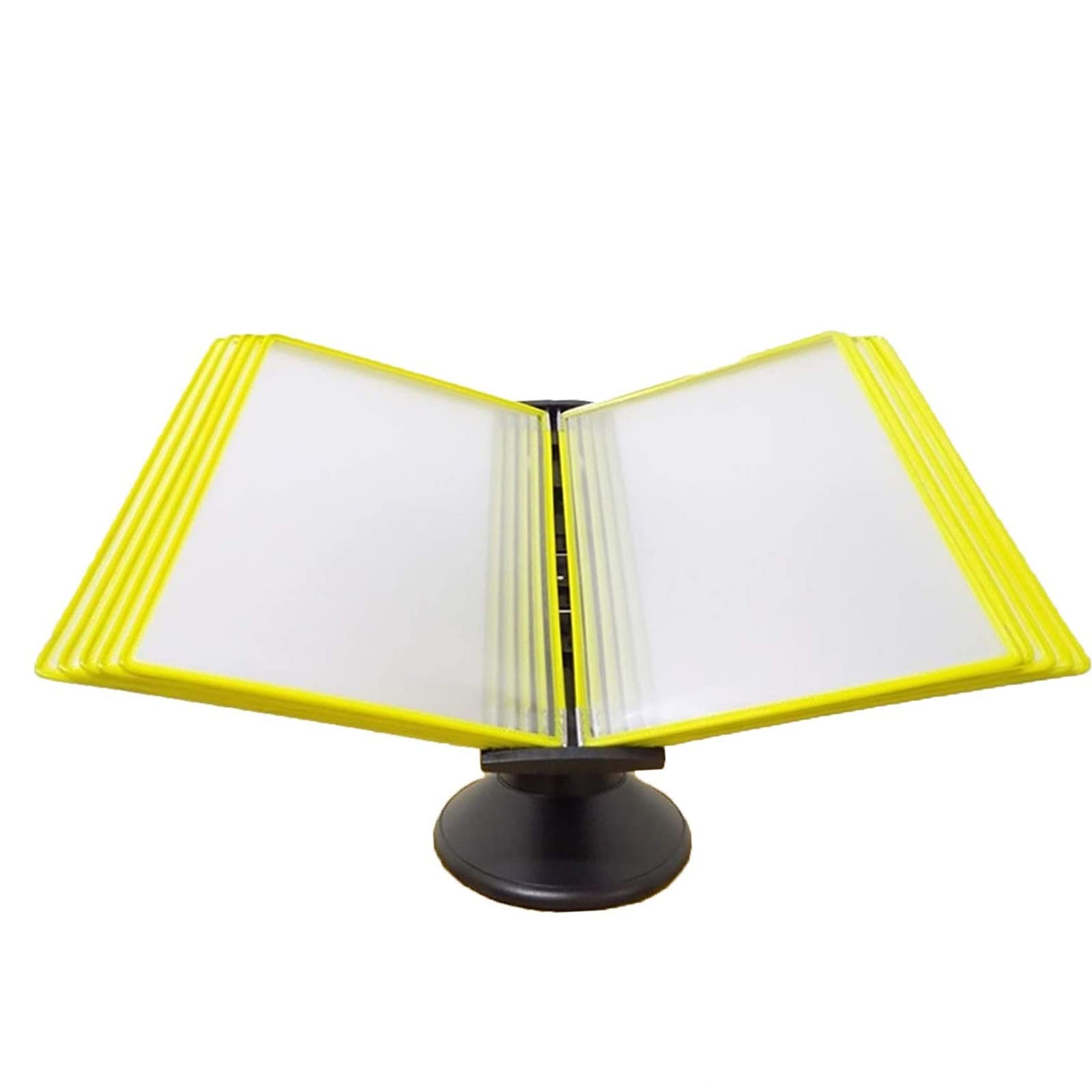 YNIYUJKL Desktop Reference Organizer - Desktop Flip Display Folder, 10 Black Panels Small Desk Display Unit, Flip Display Document Holder, Durable Desk Display Unit Desktop Refere,Yellow