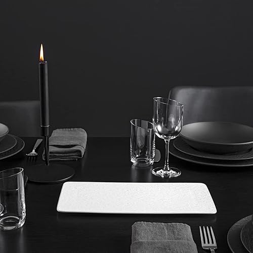 Miniatura 6 de Villeroy & Boch Manufacture Rock Blanc - Plato rectangular para carne, pescado y verduras, porcelana premium, 35X18X1,5CM