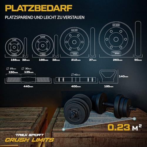 Hanteln Set | 4in1 Set Kurzhanteln Langhantel, Liegestütze & Kettlebell | 20kg 40kg Hantelset Dumbbell Set mit Verbindungsrohr – Bild 5