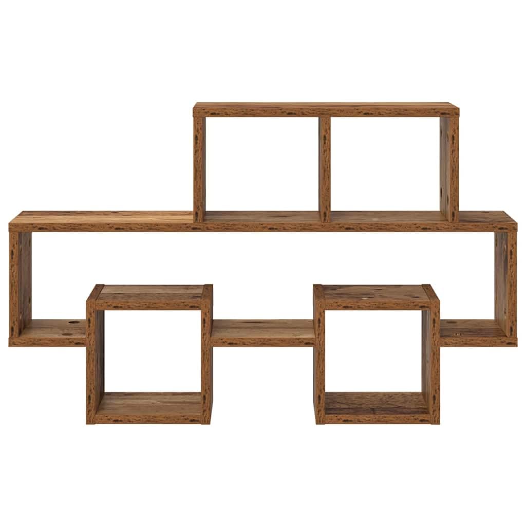 Estantería de pared de material de madera, 82 x 15 x 51 cm, moderno estante de pared para dormitorio y sala de estar, diseño de autoforma, ahorra espacio con mucho espacio para libros y