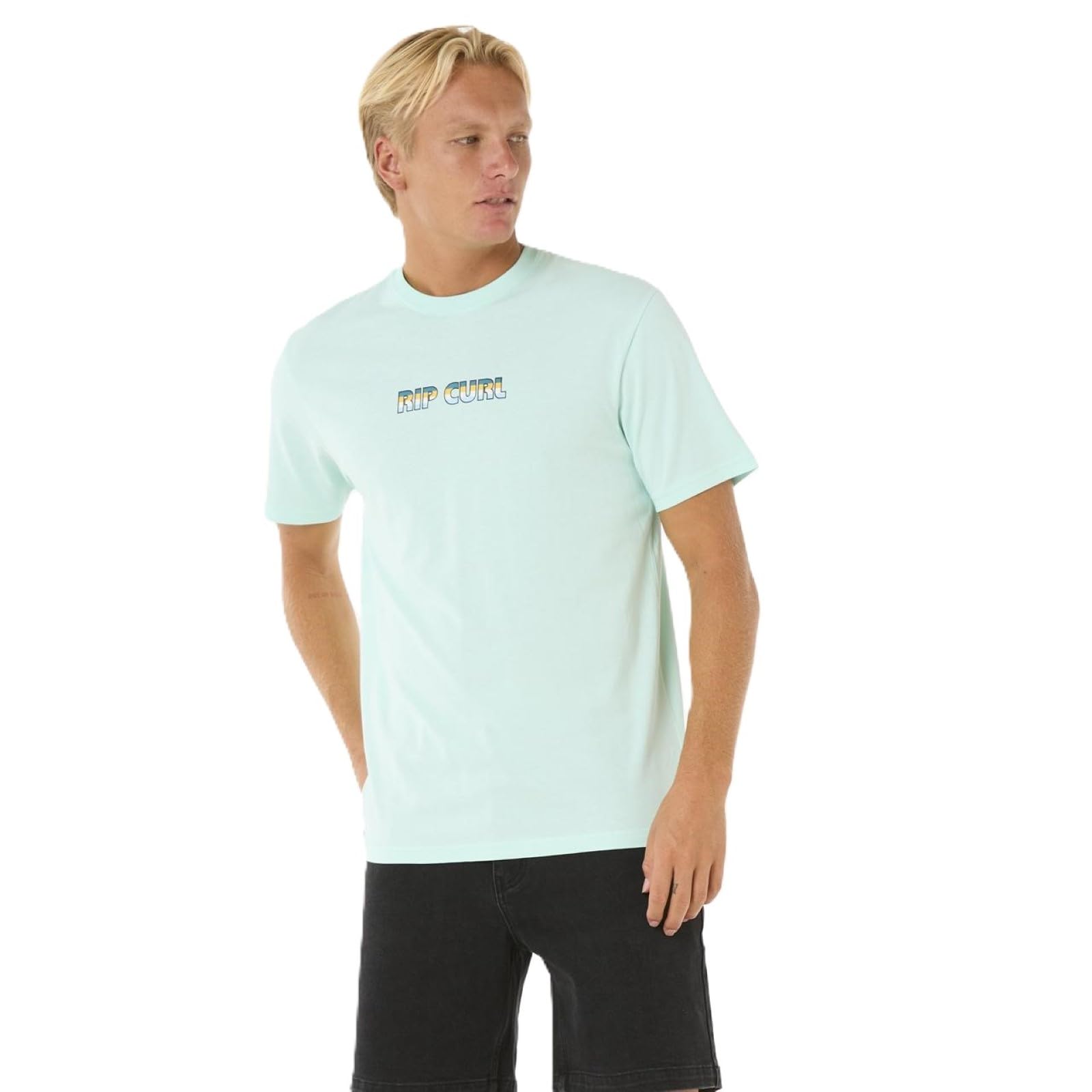 Rip Curl Men's Light Aqua Big Mumma Icon Short Sleeve T-Shirt - M