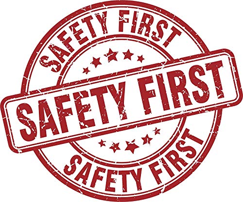 Cool Vintage Informative Stamp Sign Cartoon Icon - Safety First Round Metal 0.75" Lapel Pin Hat Shirt Pin Tie Tack Pinback2