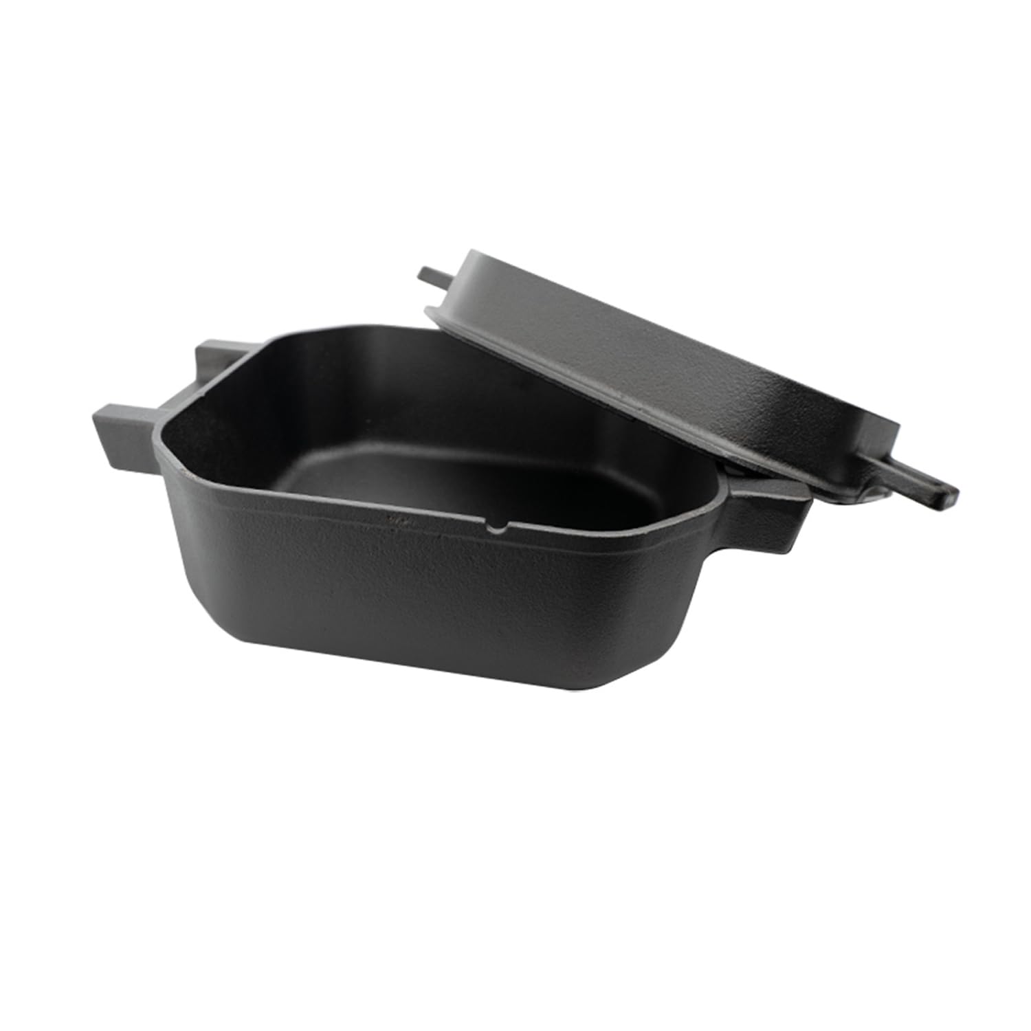 SANTOS Square Dutch Oven mit Deckel - Quadratischer Schmortopf - 9,5L/10Qt Feuertopf - Gusseisen - patentiertes Design - dickwandig, langlebig, robust