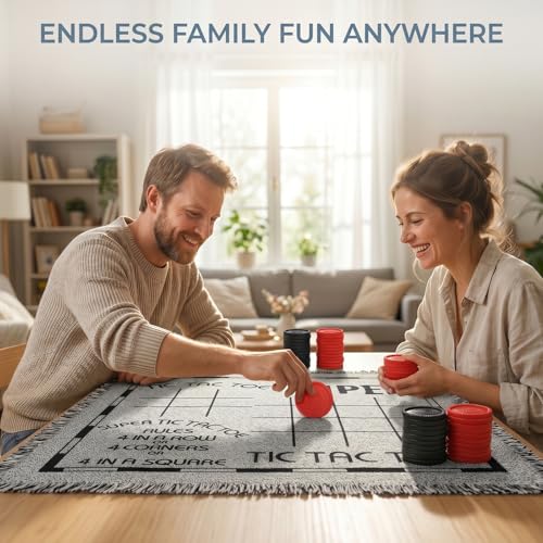 Juego de Damas Gigante y Tres en Uno con Tapete Reversible miniatura 7