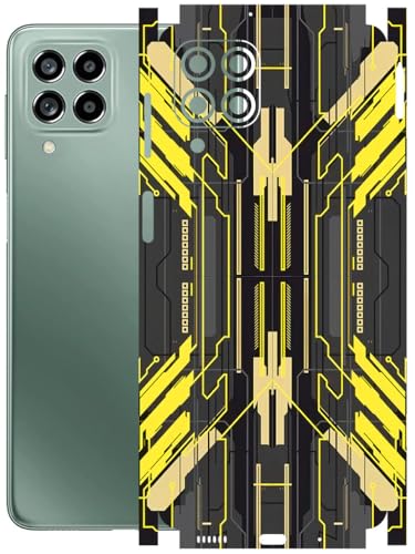 Image of AtOdds - Full Body Back Screen Guard Protector Film - Lamination Wrap Skin Sticker Compatible with Samsung Galaxy M53 (5G) | Scratchproof Matte Finish (Cyber Yellow)