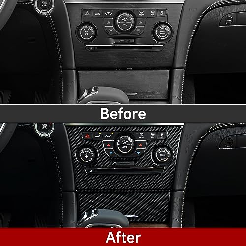 Image of Car Air Conditioning A /C Panel Decals for 2011-2014 Chrysler 300 / 300C / 300S / Limited /Base Accessories Carbon Fiber Interior Stickers