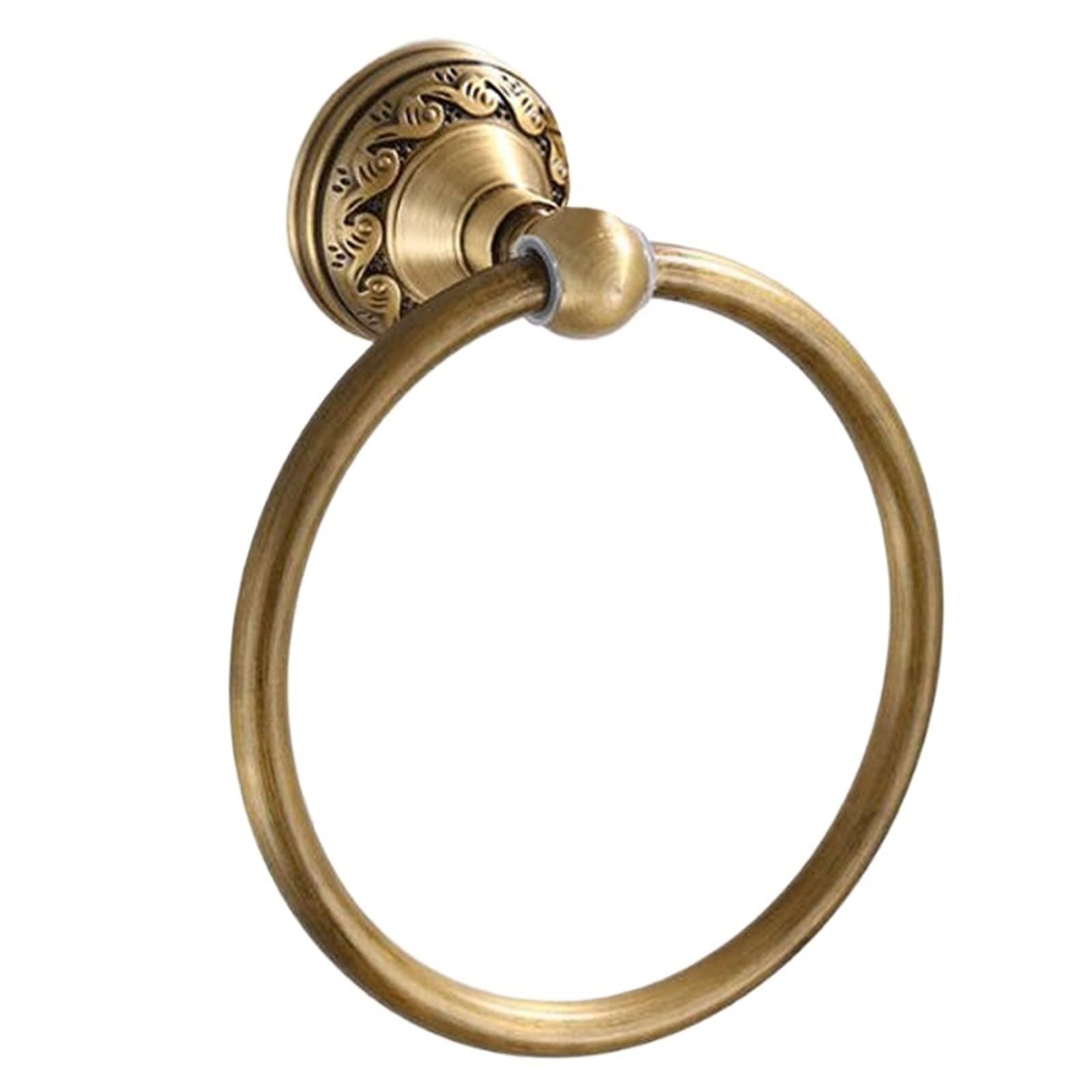 Towel Ring Bathroom Towel Holder, Aluminium Wall Mounted Round Antique Brass Ring Classic Accessories