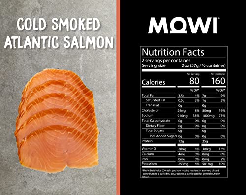 Mowi Cold Smoked Norwegian Atlantic Salmon Slices, Original, 4 Oz (Packaging May Vary) #TOP3