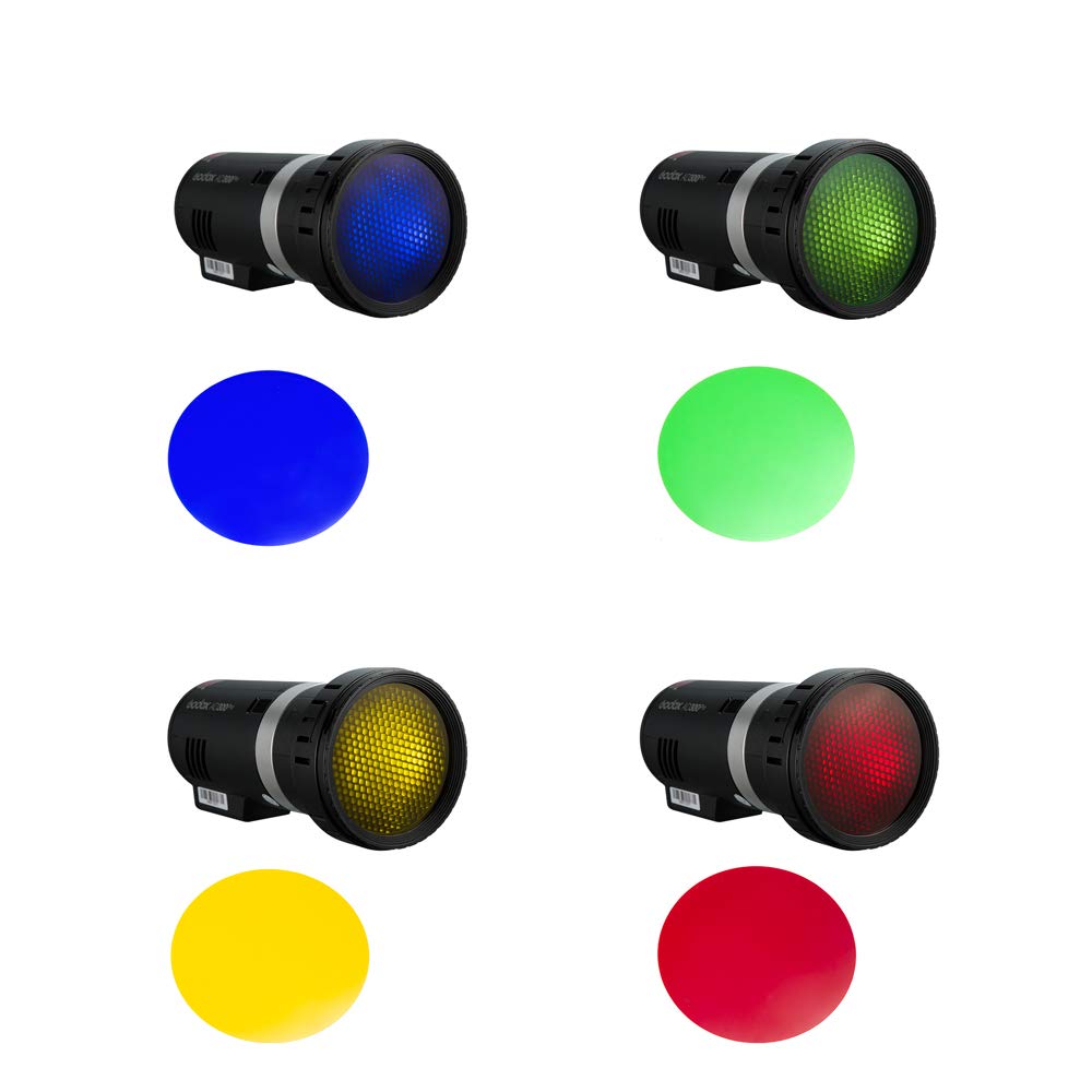 Godox BD-10 Barndoor Kit d'accessoires avec grille nid d'abeille et 4 filtres de couleur pour flash extérieur Godox AD300Pro