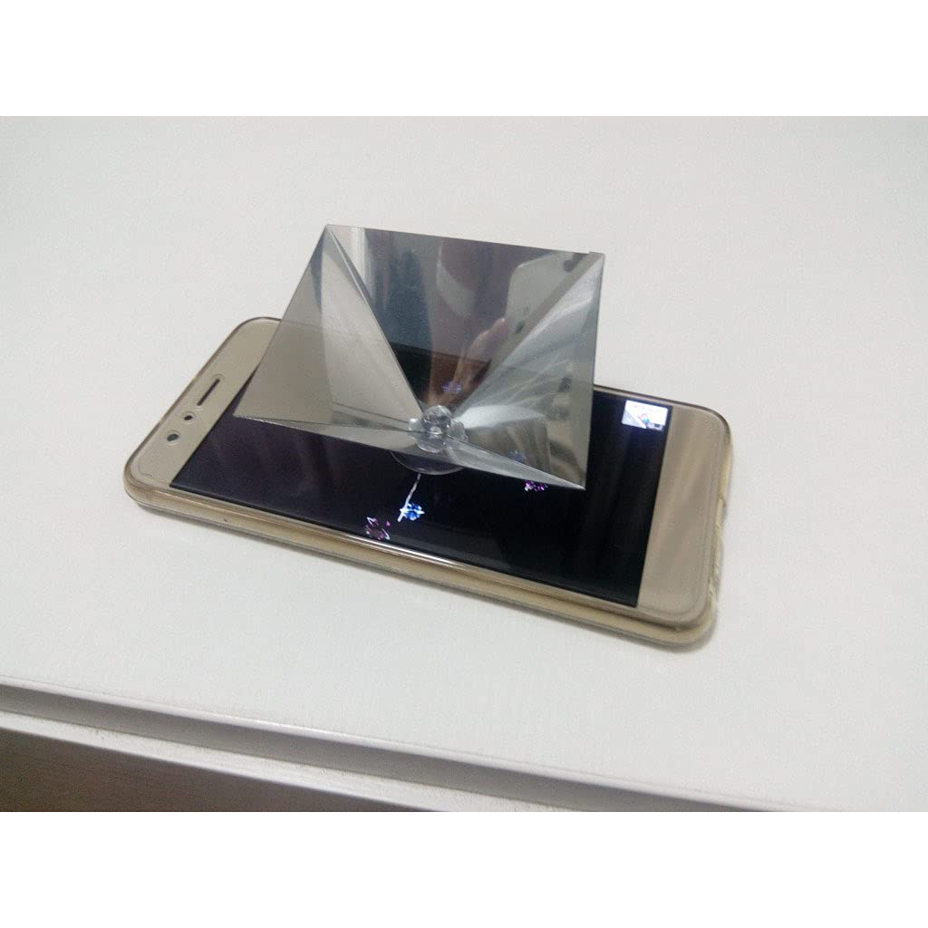 Telefono cellulare 3D ologramma Py-ramid Display Olografico 360 gradi Immagini Cartoon Interazione Multicolore USB Suction Cup