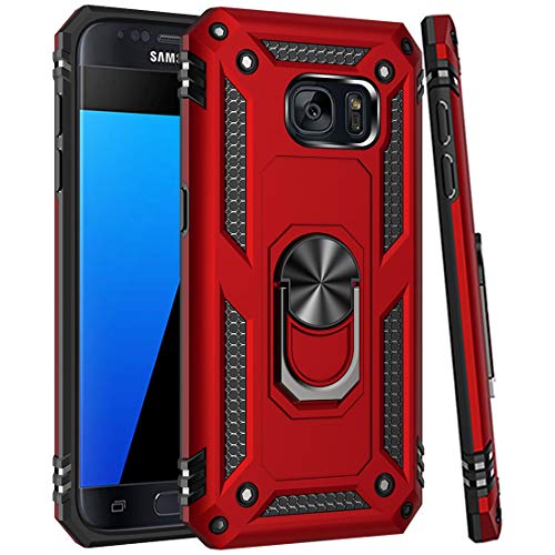 Zoeirc Galaxy S7 Case/Samsung S7 Phone Case, [Military Grade] Magnetic Car Ring Holder Mount Kickstand Defender Protective Cover Case for Samsung Galaxy S7 (red)