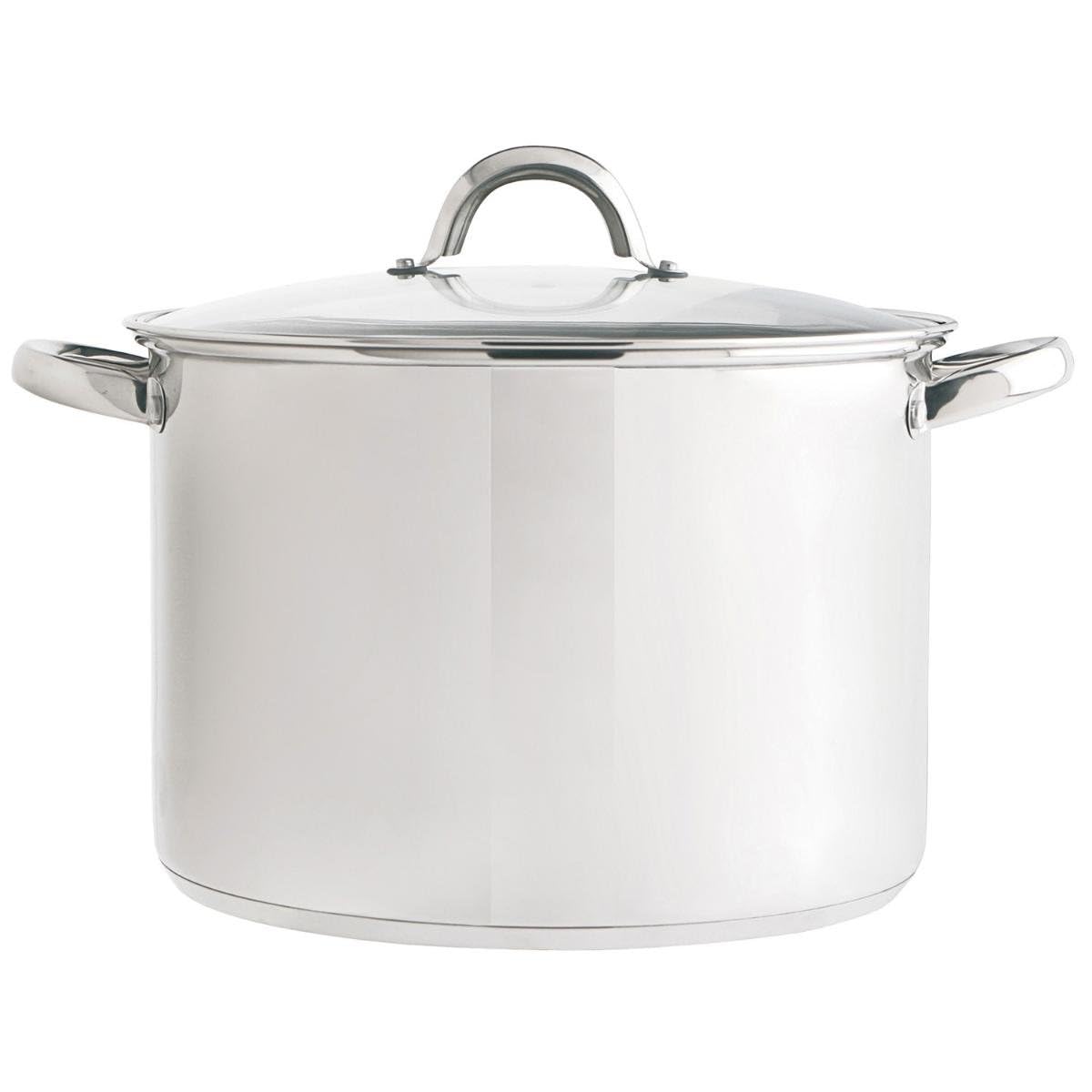 Quid Ottawa Stainless Steel Saucepan Lid 24 cm – 8L Stainless Steel Suitable for Ceramic Hob Suitable for Induction 100% Hygienic