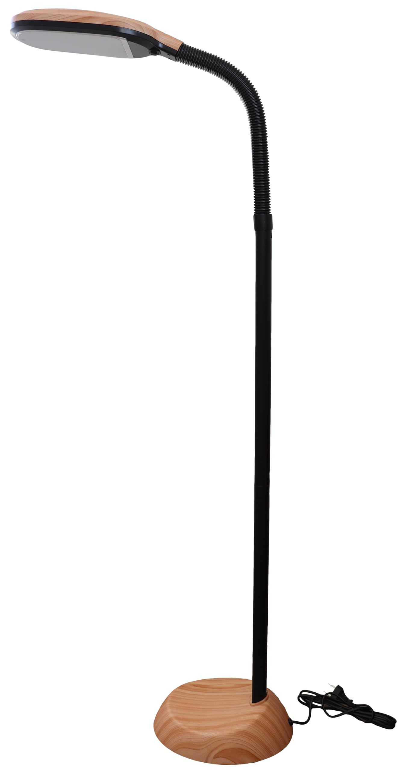 rosch LED-Stehleuchte | LED Stehlampe Tageslichtlampe, Augenschonend, Energiesparend | Flexibler Lampenhals | Buche | ABS, PVC Material
