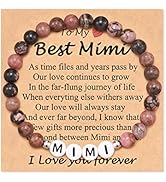 Lanqueen Nana Gigi Mimi Grandma Gifts Natural Stones Bracelet Christmas Birthday