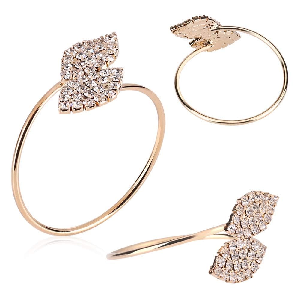 Anelli Portatovaglioli Forma Foglia Oro - Set 12 Pezzi Per Tavola Elegante - Foto 2