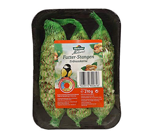 Dehner Natura Wildvogelfutter, Futterstangen mit Sonnenblumenkernen, 5 x 3 Stück (1050 g)