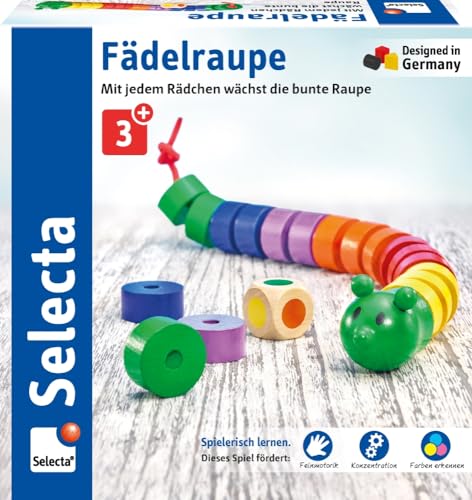 Selecta 63005 Fädelraupe, Würfel- und Fädelspiel,3 Jahre to 6 Jahre,...