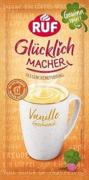 RUF Glücklichmacher Tassenpudding Vanille-Geschmack Cremepudding für schnelle Desserts Tassencremepudding nur Wasser hi