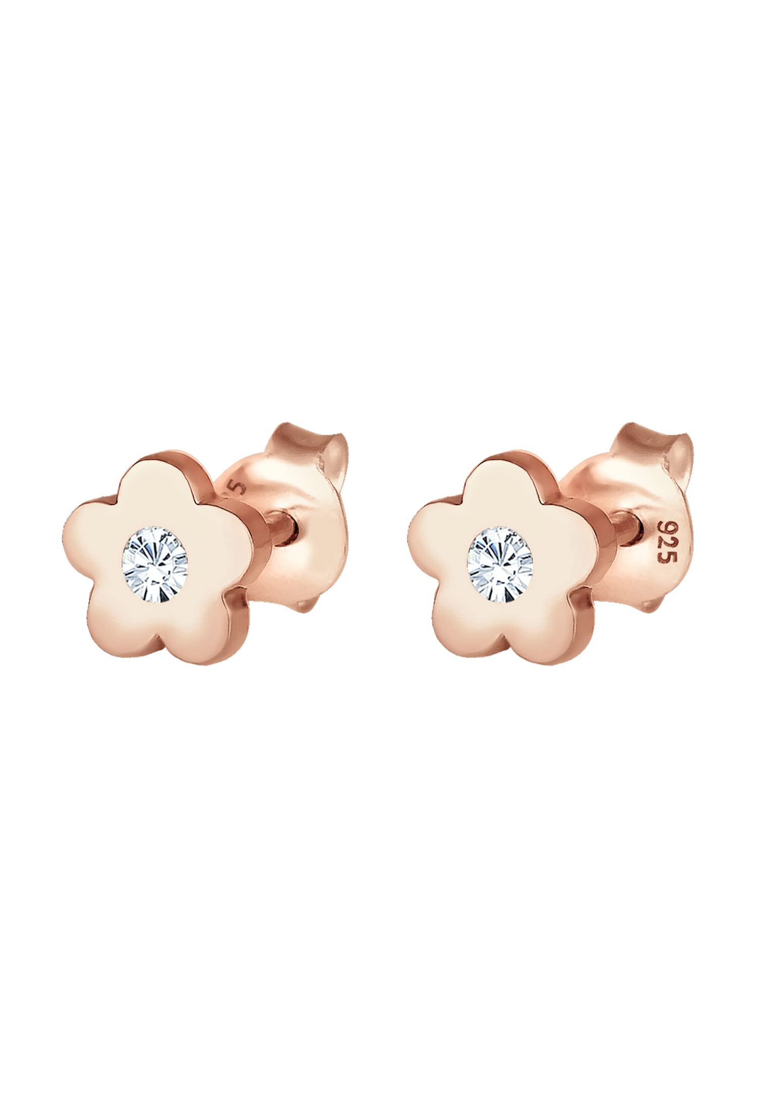 Elli Orecchini Bambini Fiori Simbolo Giocoso con Cristalli in Argento Sterling 925