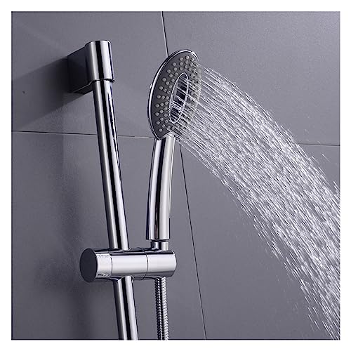 Barre coulissante de douche kit support chromé avec pomme de douche à main