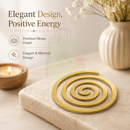Image of Brass Plain Helix |Size- 4 Inch Approx |Weight- 200gm Approx | Energy Booster Vastu Remedy | Vastu Helix Remedy for Zone Correction | Zonal Placement - NW | Pack of 1