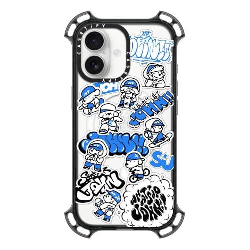 CASETiFY �o�E���X iPhone 17 �P�[�X [�ϏՌ�/�ČRMIL�K�i/Magsafe�Ή�] - mini JOHN - �N���A �u���b�N