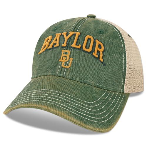 Legacy NCAA Officially Licensed Baseball Hat Baylor Bears Lightweight Cap for Men & Women Old Favorite Trucker Adjustable (OFA) Green Trucker One Size Fits Most Snapback Closure