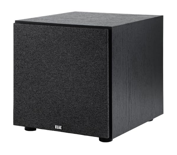 ELAC Subwoofer Debut 3.0 DS103: ideale per riprodurre la musica da un impianto stereo come parte di un sistema surround 5.1, suono leggendario, design elegante, nero