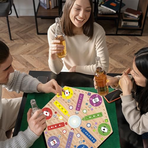 Fast Track Marble Board Game doble cara para 4 y 6 jugadores miniatura 5