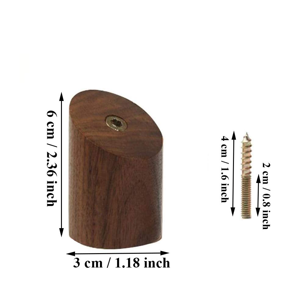 Appendiabiti A Parete In Legno Di Noce - 4 Pezzi, Moderni E Naturali, Per Camera, Cucina, Ingresso - Foto 11