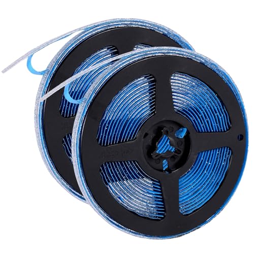 2 Rotoli Argento Adesivo Decorativo Impermeabile, Nastro Sigillante Flessibile, Nastro Adesivo Sigillante per Piastrelle, per Soffitto, Stufa, Lavandino, Bordo Piastrelle - 6M Ciascuno