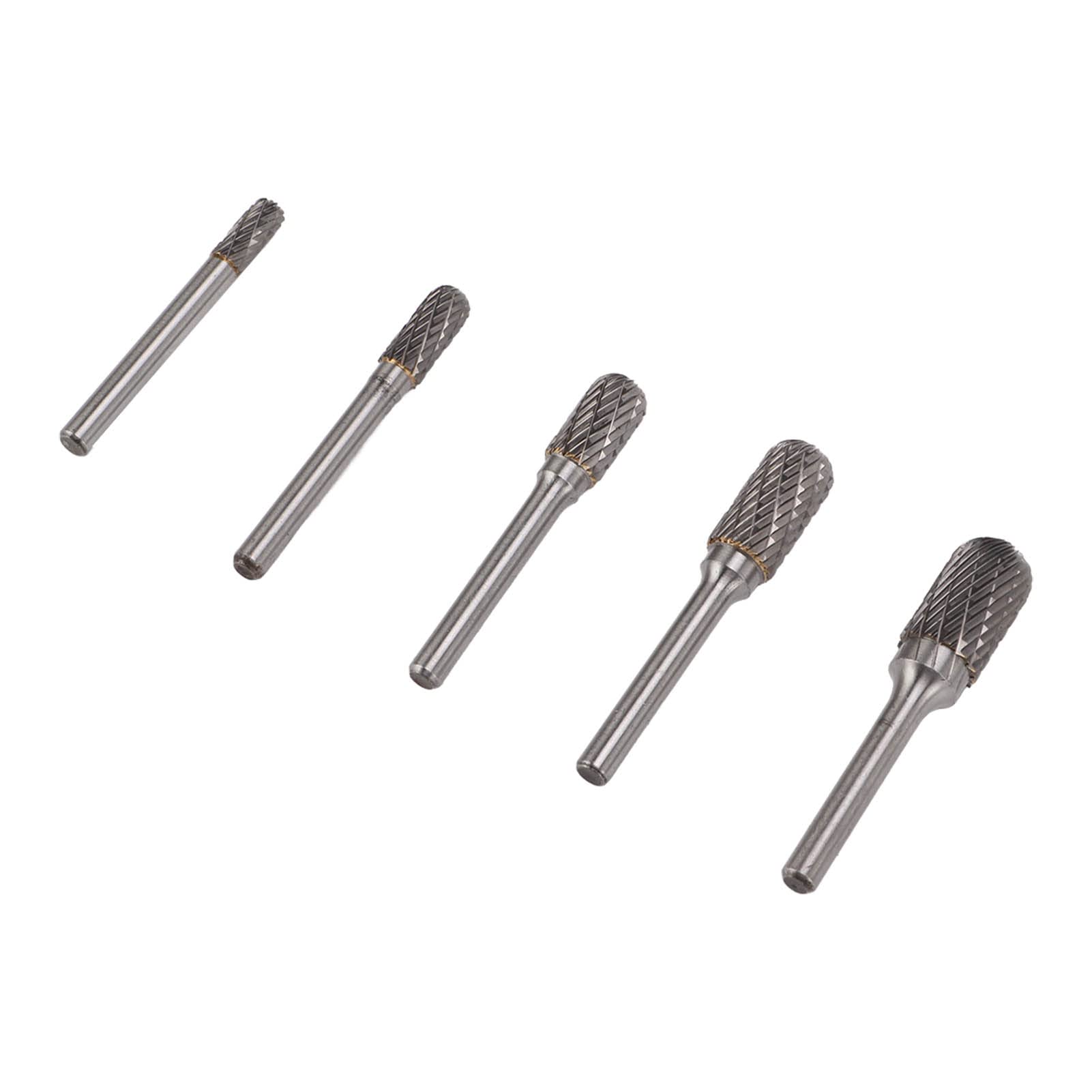Zestaw pisaków z twardego metalu, podwójne cięcie, trzpień 6 mm, pilnik szlifierski, 5 sztuk wkrętów z twardego metalu do szlifierek tnących, polerowania, wiercenia, rzeźbienia w motoryzacji