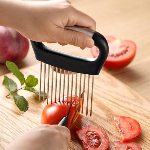 Onion Holder Stainless Steel Onion Slicer Cutter for Slicing, Slices Tool for Cutting Vegetable, Fruit, Meat - Image 6
