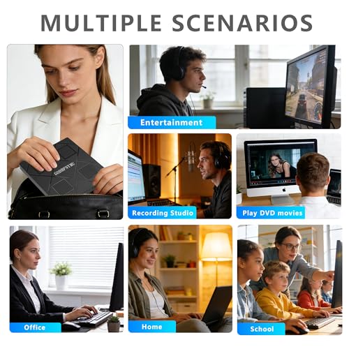 Image of 5-in-1 Extemal CD /DVD Drive for Laptop,USB 3.0 & Type-C Portable CD /DvD Rw Burner with SD /TF Card Reader &DVD-ROM Rewritable Player，Compatible with Laptop Pc Desktop, Windows11 /10 /8 /7 Linux Mac os