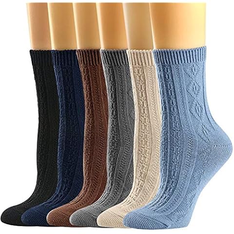 Mcool Mary Womens Crew Socks, Casual Knit Cotton Comfy Breathable Cool Ankle Dress Socks for Girls 6Pack Cover