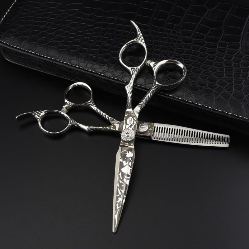 Hair Cutting Shears 6 Inch Hair Scissors Set 440c Professional Hairdressing Scissors Barber Thinning Scissor Hairdresser Haircut Shears Set