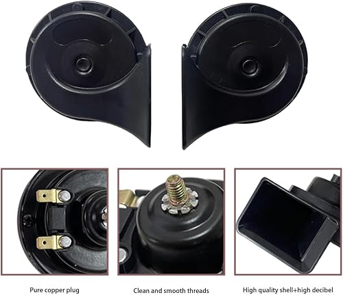 Miniatura 2 de AKIZIDS Kit de bocina de caracol eléctrica de 12 V, tono alto y bajo, bocina universal para autos, camiones, motocicletas (un par)