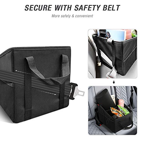 Car Seat Organizer - Passenger Seat Organizer, Collapsible Small Car Seat Storage Organizer For Console Front Or Back, Automotive Backseat Organizer With Belt 4 Cup Holders For Kids Accessories Drinks #TOP5