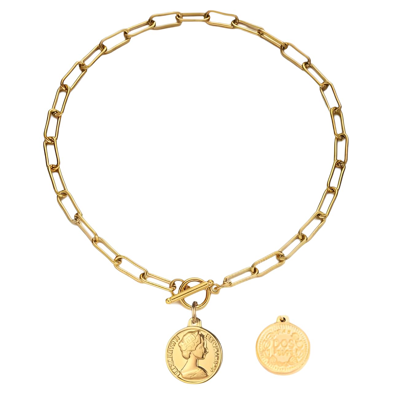 925 srebro moneta naszyjnik przełączny dla kobiet, Vintage Sun wisiorek naszyjniki-gwiazda długi łańcuszek Choker, punkowy gruby łańcuszek