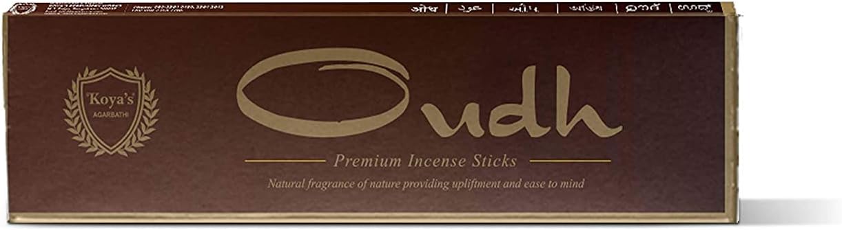 Oudh Premium Incense Sticks, Pack of 20 Sticks, 23 cm Long, Hand Crafted