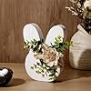 Easter decorations for the home rustic antique wooden bunny happy easter table centerpiece signs farmhouse white rabbit with flowers wood bunny easter decorations for table cute easter gifts  urban country home decor