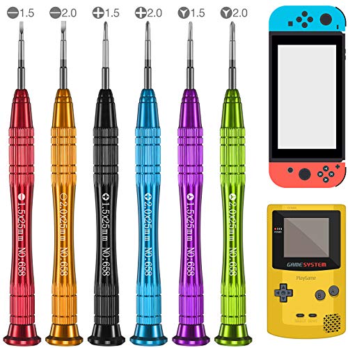 6 Stücke Y Schraubendreher, Triwing Y00 und Kreuz Gerader Schraubendreher Set, Reparatur Werkzeug Kit Kompatibel mit Switch Kontrolleur Joy Con Spiele