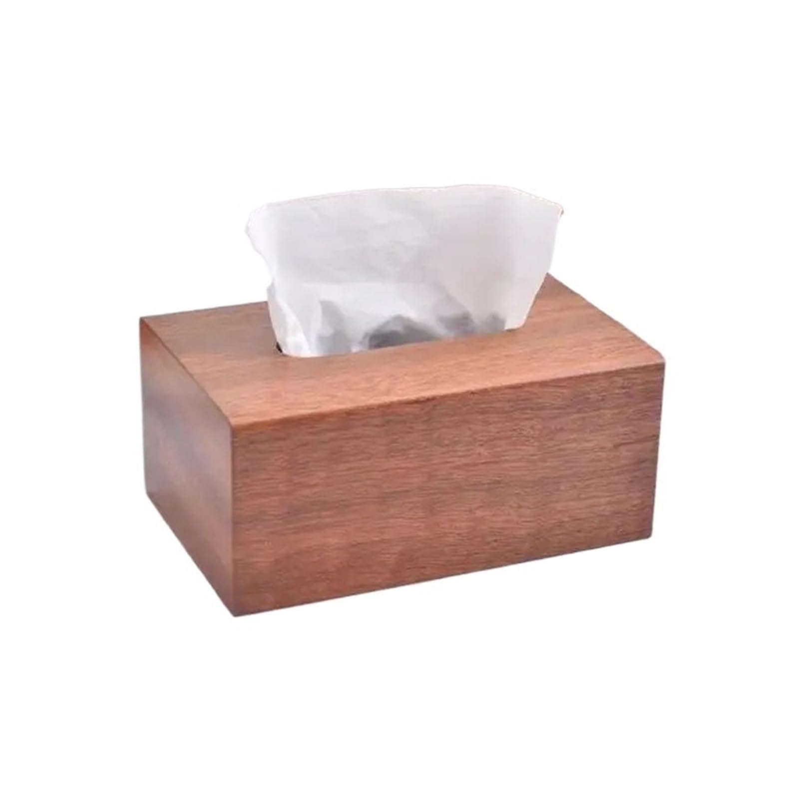 Wood Tissue Box Wooden Tissue Box Living Room Dinner Napkin Storage Home Use Desktop 3D Stereoscopic Decoration(Ebony)