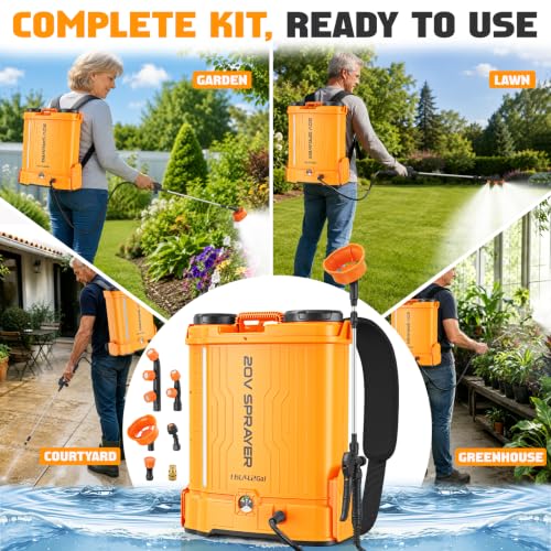 4.2 Gal Backpack Sprayer Compatible for DeWalt 20V, Auto Mixer,0-90 PSI Adj by AGRIHARV - Used condition - Image 8